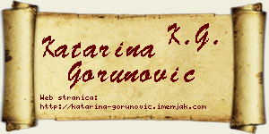 Katarina Gorunović vizit kartica